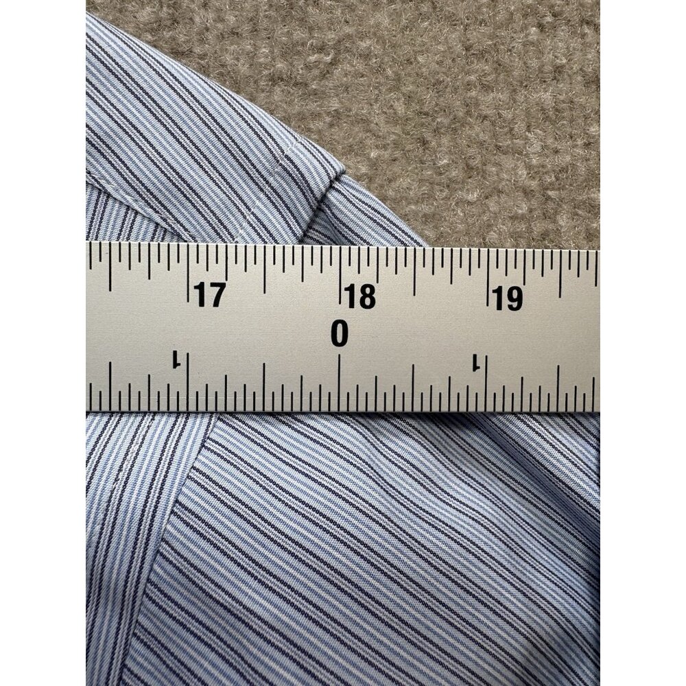 Brooks Brothers Men's 15-33 Shirt Long Sleeve Blue Black Strips Preppy Casual - Picture 11 of 16